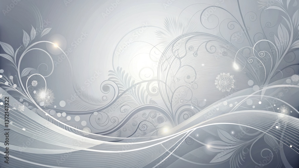 Soothing curves in a soft grey palette with delicate swirling patterns Soothing curves in a soft grey palette with delicate swirling patterns