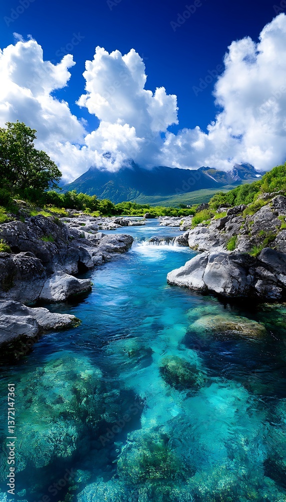 Fototapeta premium Mountain River Scenic View (2)