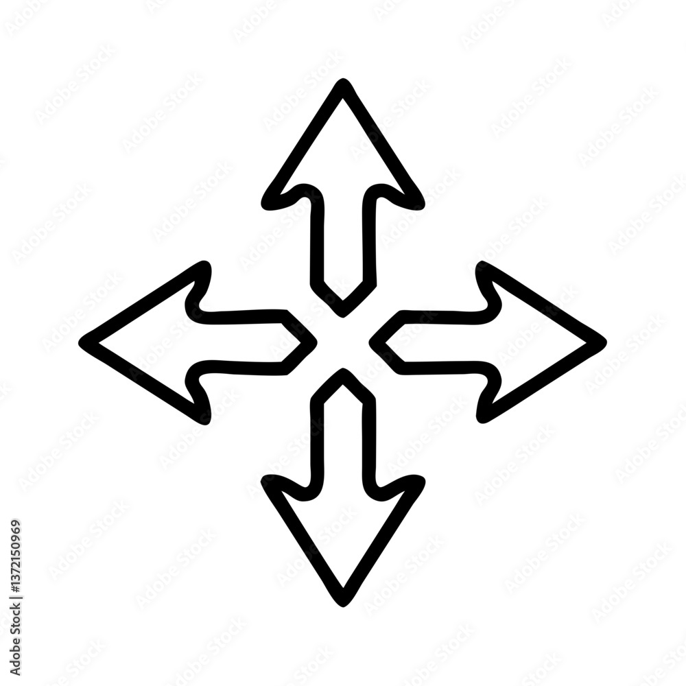 Direction arrows icon showing movement and guidance Direction arrows icon showing movement and guidance