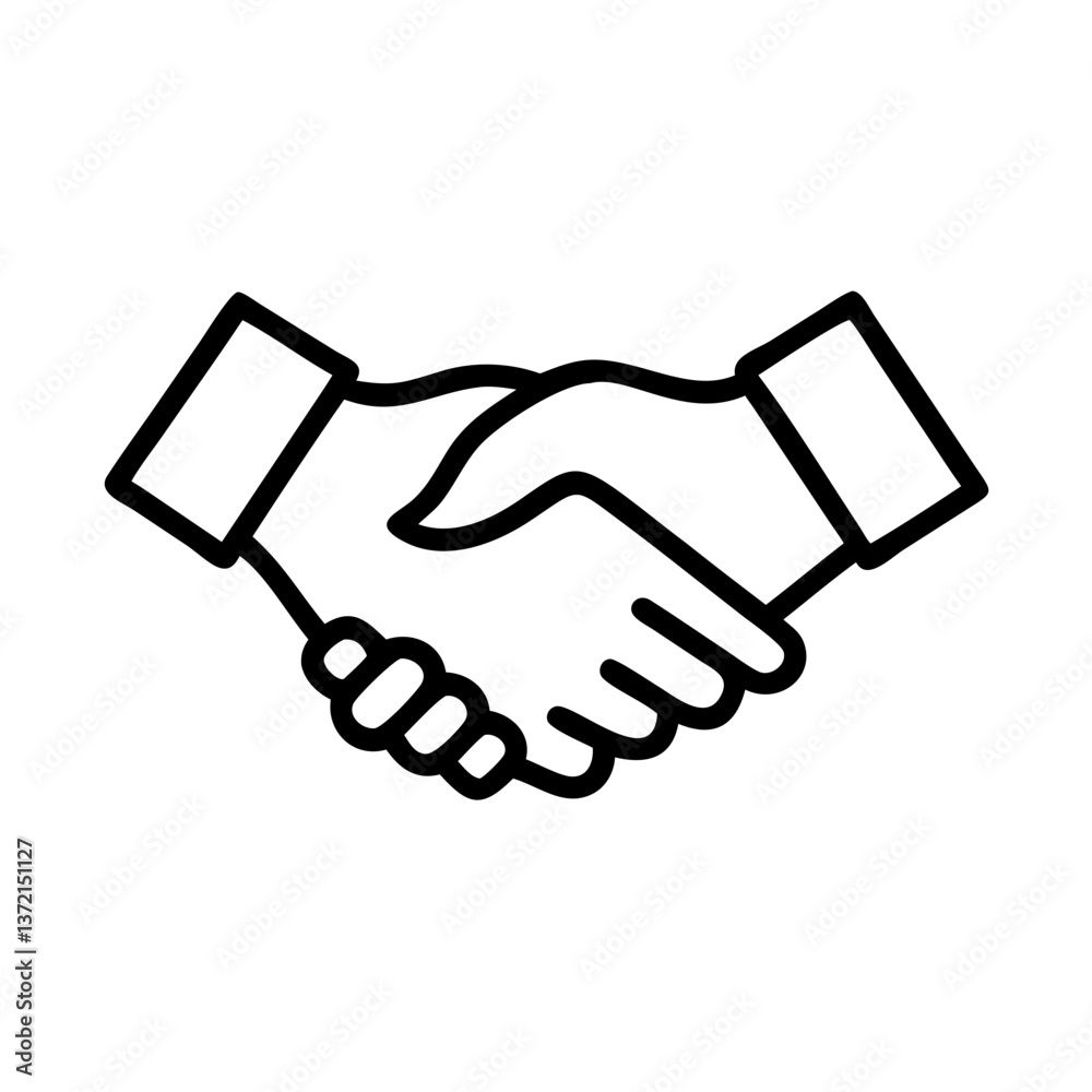Handshake icon graphic illustration on white background Handshake icon graphic illustration on white background