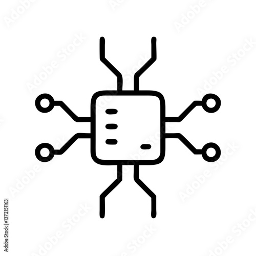 Microchip icon in minimalist design on white background