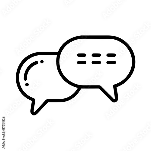 Speech bubble icon with callout shapes outlined in black