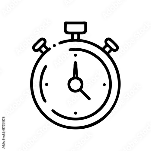 Stopwatch icon in minimalistic design on white background