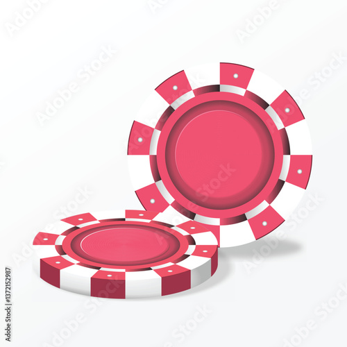casino chip banner vector icon illustration