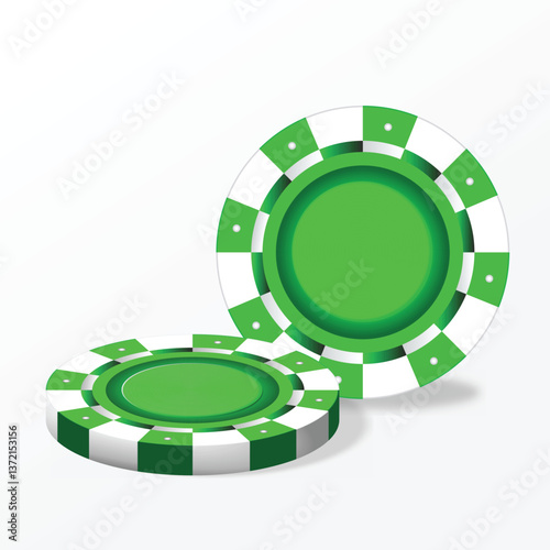 casino chip banner vector icon illustration