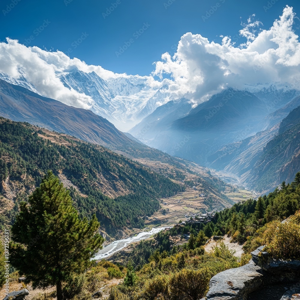 Fototapeta premium Panoramic view in Nepal.