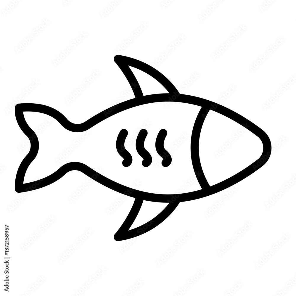 Obraz premium Fish Vector Line Icon Design