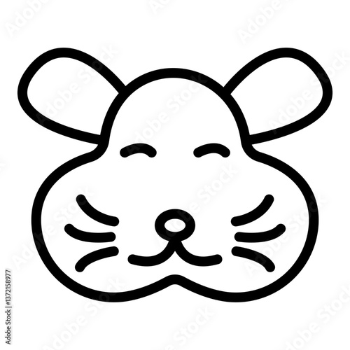 Hamster Vector Line Icon Design