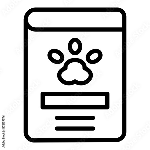 Pet Passport Vector Line Icon Design