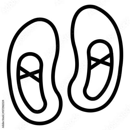 Ballet Flats Vector Line Icon Design