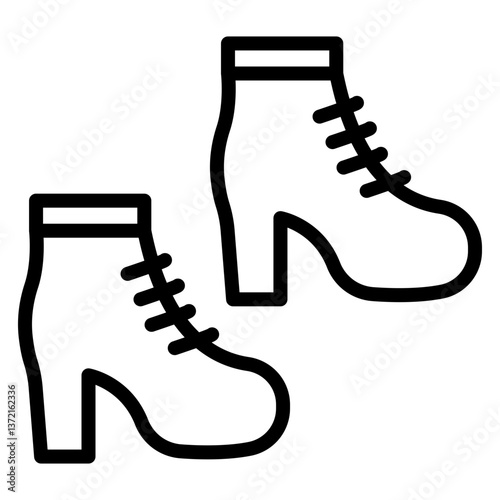 Ankle Boots Vector Line Icon Design
