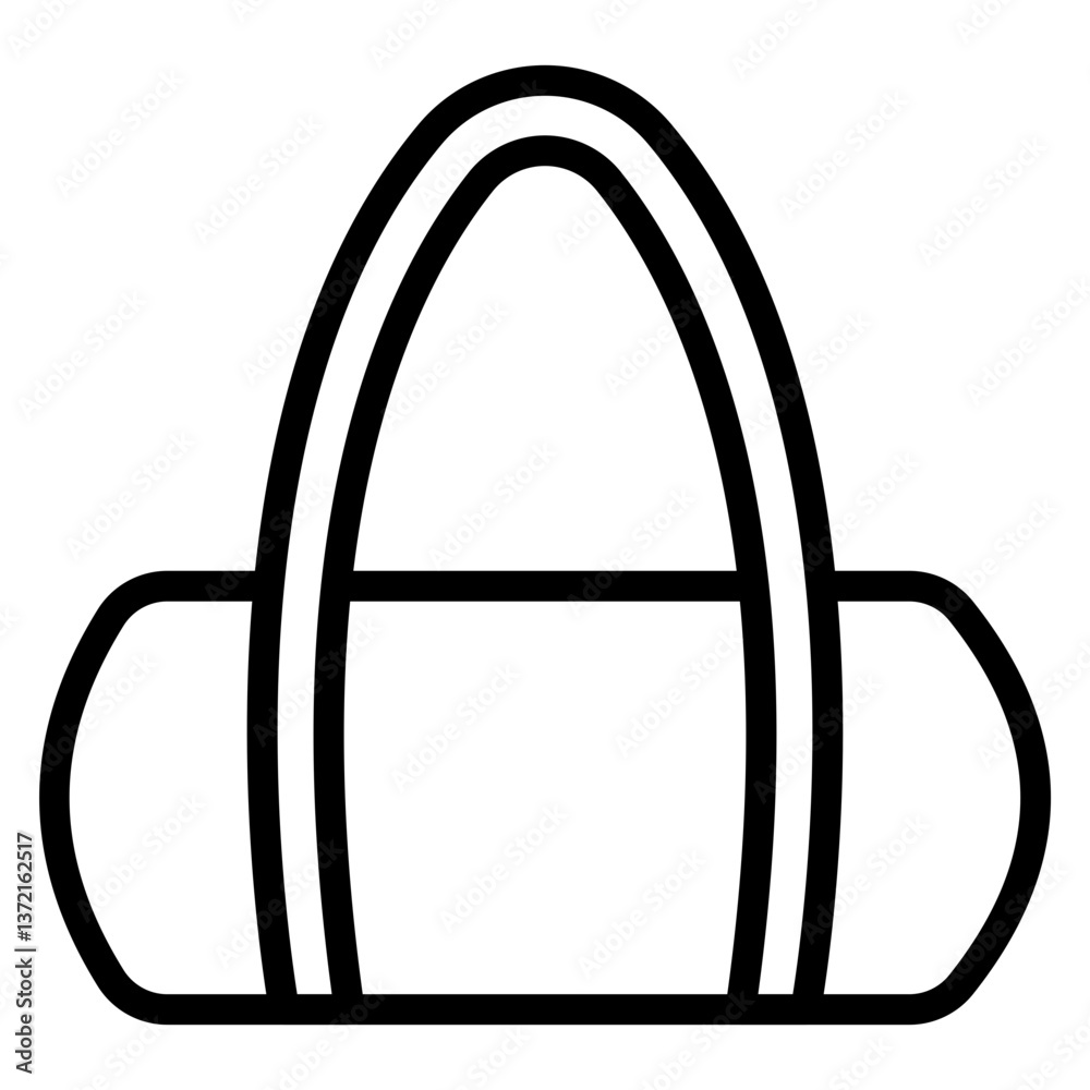 Duffel Bag Vector Line Icon Design Duffel Bag Vector Line Icon Design