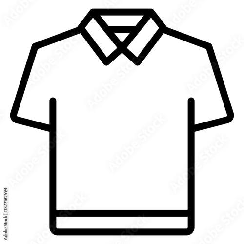 Polo Shirt Vector Line Icon Design