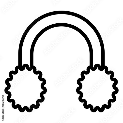 Ear Muffs Vector Line Icon Design