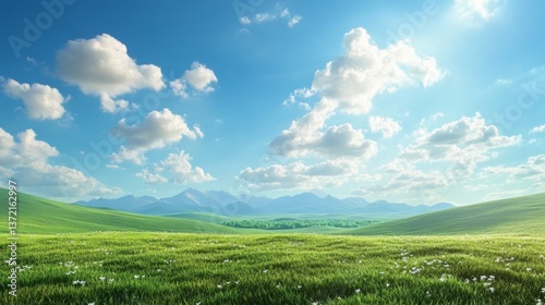 Wallpaper Mural Tranquil scenery on lush green hills Torontodigital.ca