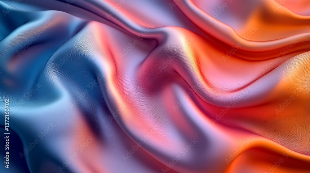 Obraz premium A spintronic silk satin where electron spins create visible color changes along fold edges.