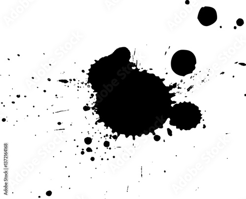 black watercolor brush dropped splatter splash artistic painting