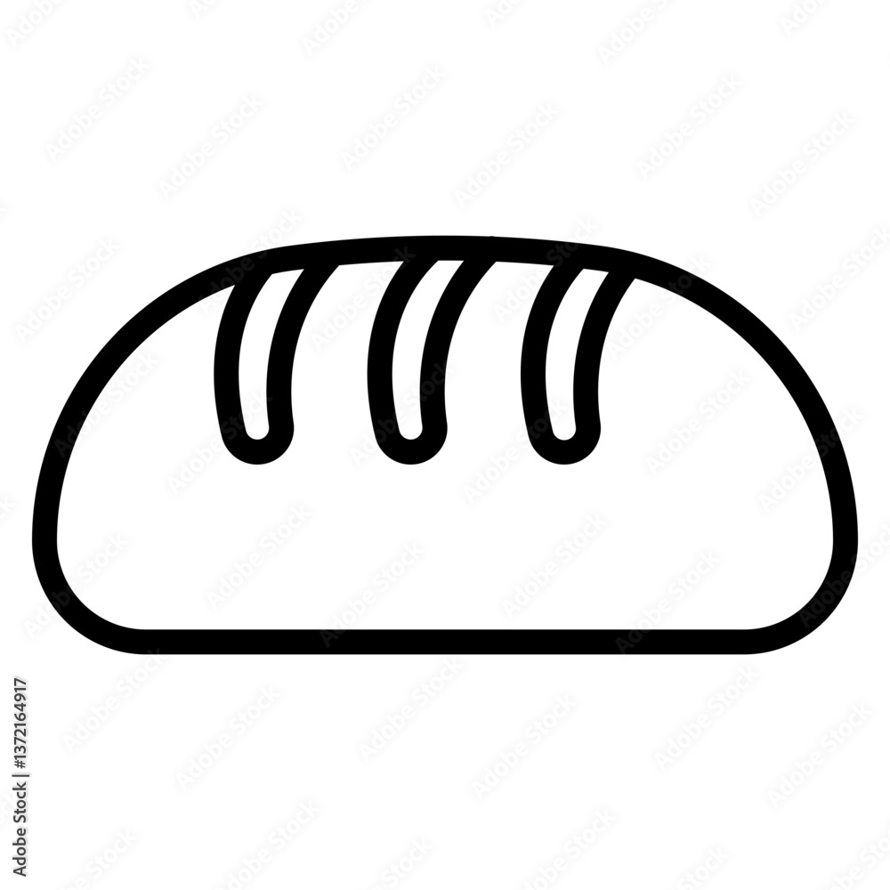 Bread Loaf Vector Line Icon Design