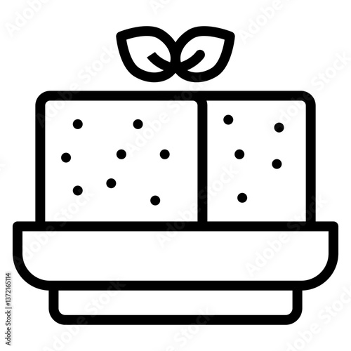 Tofu Vector Line Icon Design