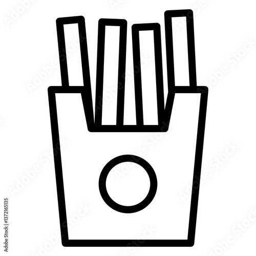 Chips Vector Line Icon Design