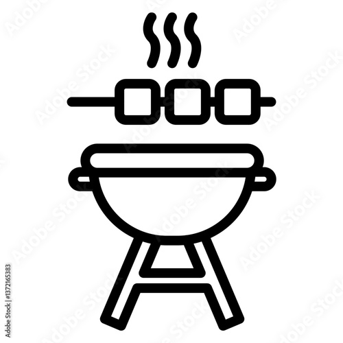 Roasting Vector Line Icon Design