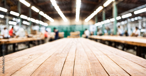 Wallpaper Mural Blurred image of the busy environment of a factory with workers. Torontodigital.ca