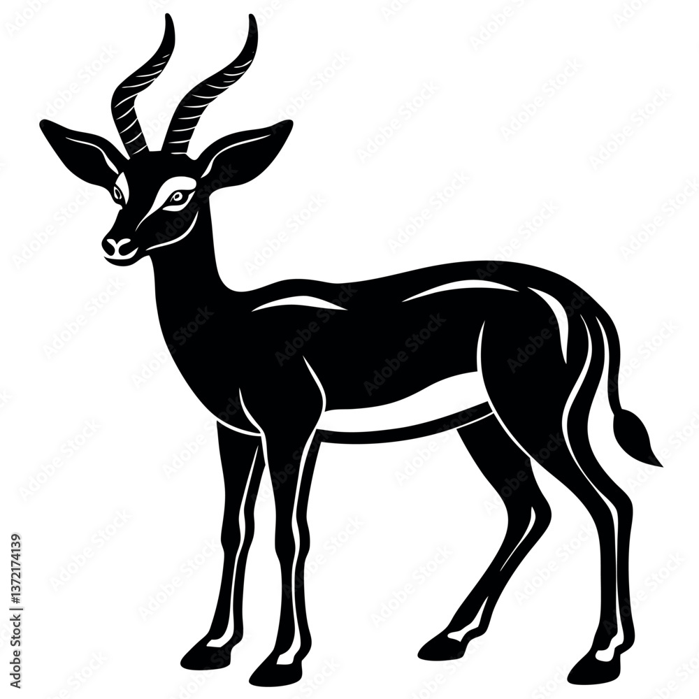 Fototapeta premium Deer silhouette isolated on white