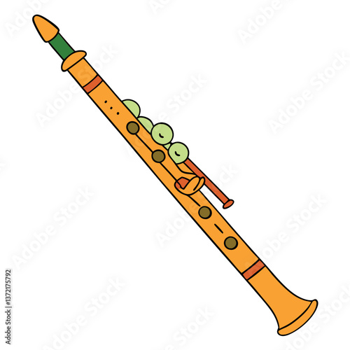 Flute on white background