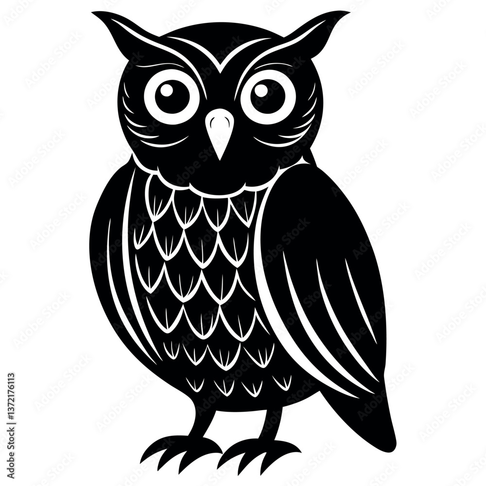 Fototapeta premium Owl-on-white-background.