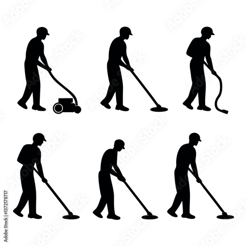 Silhouette set of clean wash wipe vector. 