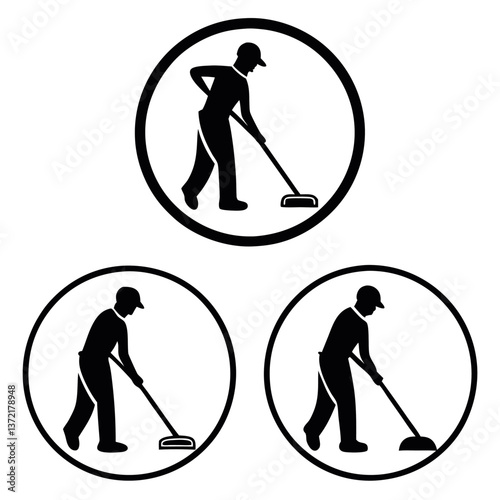 Silhouette set of clean wash wipe vector. 