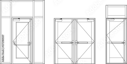 silhouette design vector illustration sketch design furniture door aluminum modern minimalist 