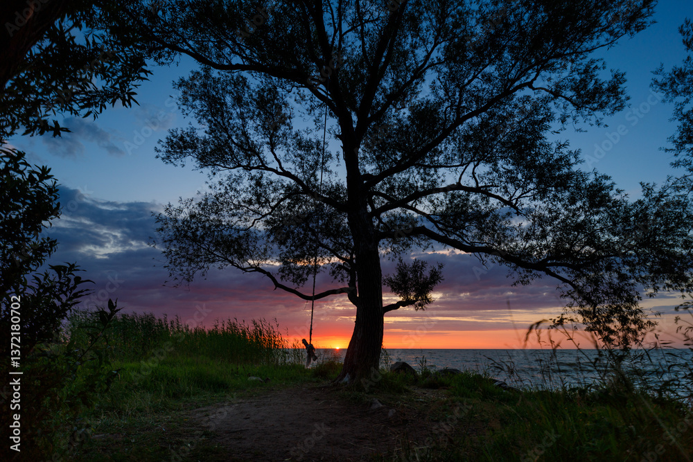 Sunset on the coast of the Curonian Spit