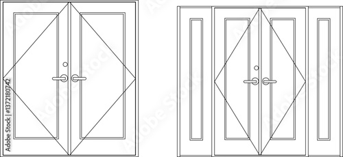 silhouette design vector illustration sketch design furniture door aluminum modern minimalist 