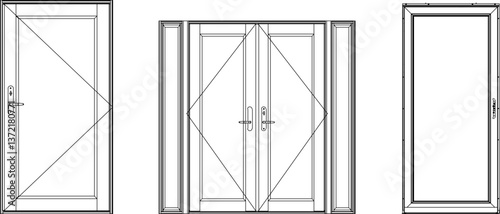 silhouette design vector illustration sketch design furniture door aluminum modern minimalist 