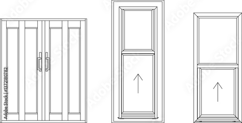 silhouette design vector illustration sketch design furniture door aluminum modern minimalist 
