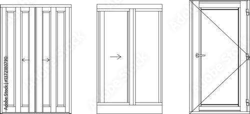 silhouette design vector illustration sketch design furniture door aluminum modern minimalist
