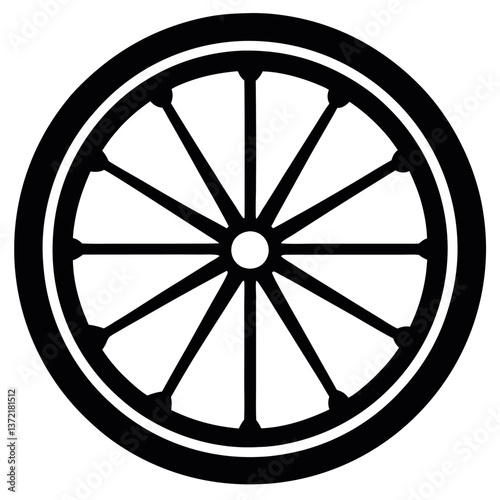 Silhouette bicycle wheels logo icon design.