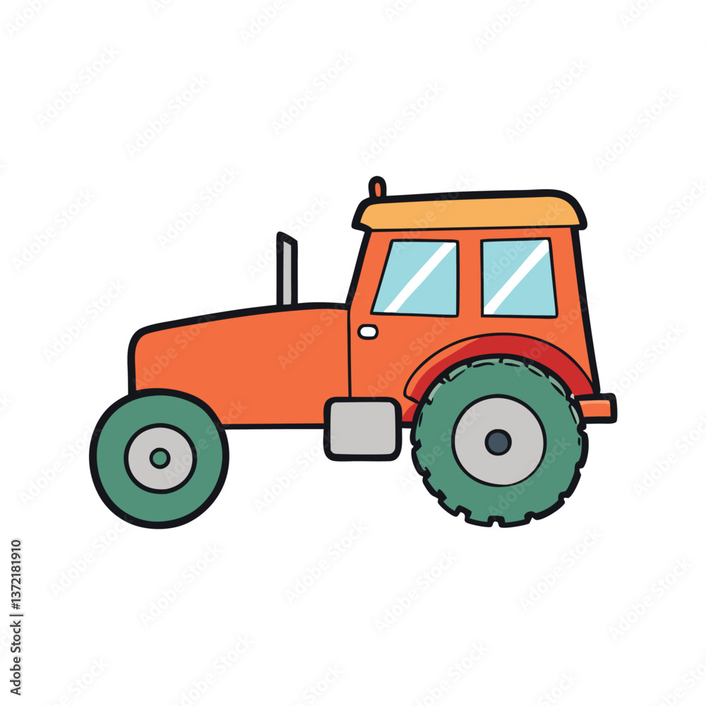 Obraz premium Watercolor farm vehicle transparent background 