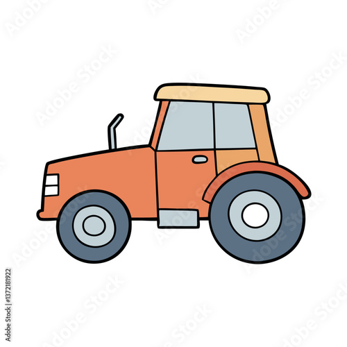 Watercolor farm  vehicle transparent  background 