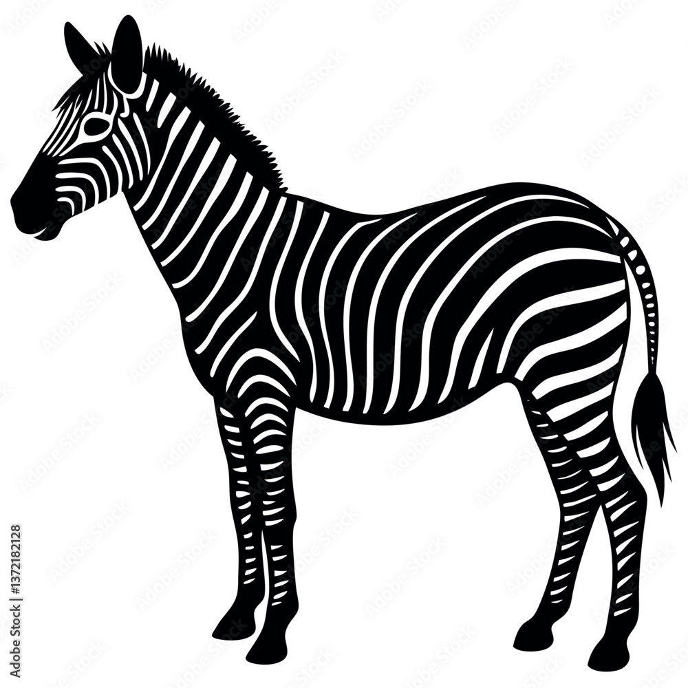 Fototapeta premium Zebra silhouette icon isolated 