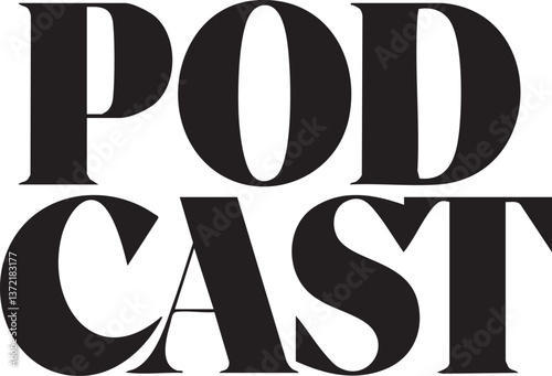 a refined black and white podcast logo