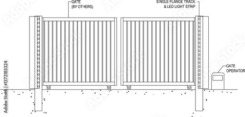 silhouette design vector illustration sketch image of classic vintage minimalist fence gate 