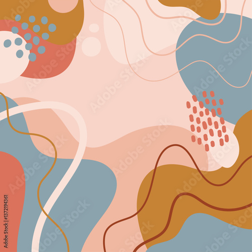 Abstract background with hand drawn doodle lines art.