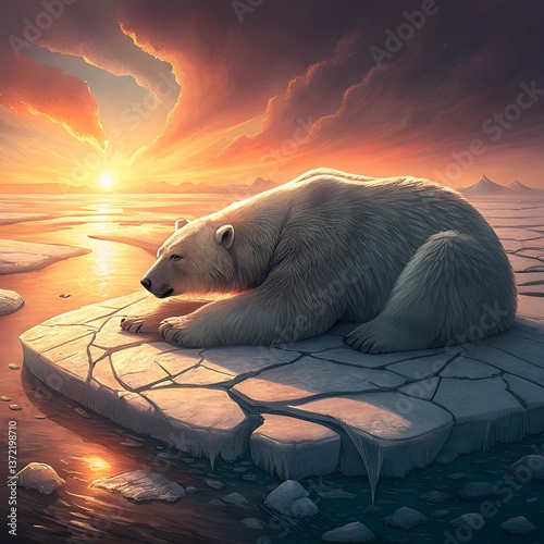 Polar bear in the arctic
