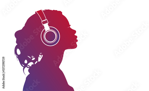 sagoma, silhouette, ascoltare musica, podcast, dj, musica, audio