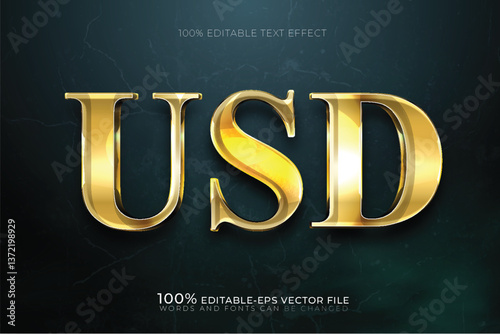gold usd dollar text effect
