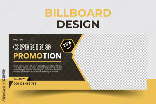 billboard with on road with city view background and blue sky background