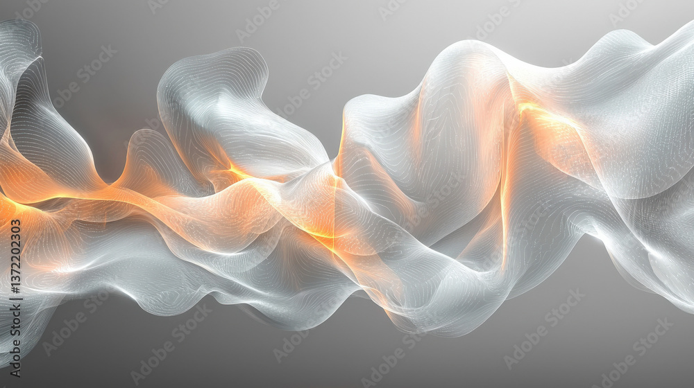 Fototapeta premium Dynamic flowing light waves abstract digital art modern design creative studio high-resolution imagery