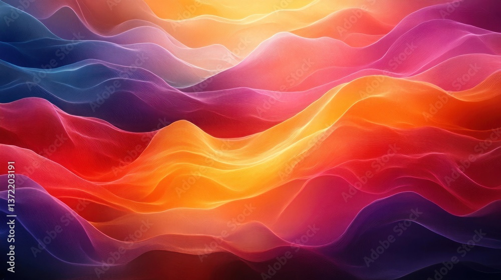 Obraz premium Colorful abstract waves background, light effect, digital art